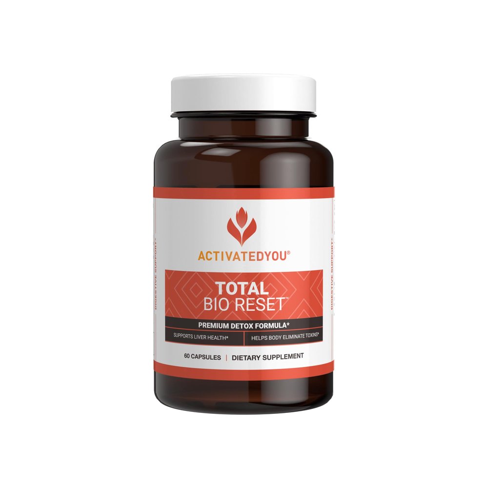 ACTIVATEDYOU Total Bio Reset- Detox Formula for Cleansing & Flushing Digestive System for Radiant Skin & Sustained Energy w/Chlorella, Kiwi Fruit, and Dandelion Root (60 Capsules)