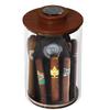 CASE ELEGANCE - Cylindor Humidor - Tupperdor Air-Tight Glass Jar, Acacia Wood Lid, Digital Hygrometer, Spanish Cedar, Divider System, and Starter Humidity Pack - Holds 25-35 Cigars view 1