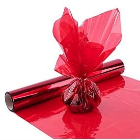 Flower Bee Floral Supply Cellophane Wrap Transparent, Iridescent or Victorian Lace Rolls Choose Colors Choose length 20, 24, 30, 40 Inch Choose Feet 25-100. 40 Inch, Ruby Red
