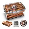 CIGARLOONG Cigar Humidor Large Accommodate 100 Cigars,Built-in Cedar Wood Shelf with High Precision Hygrometer Transparent Cigar Storage Box view 1
