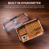 CIGARLOONG Cigar Humidor Large Accommodate 100 Cigars,Built-in Cedar Wood Shelf with High Precision Hygrometer Transparent Cigar Storage Box view 4