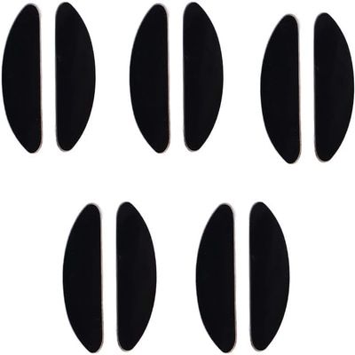 5 Pair Black Silicone Adhesive Eyeglass Nose Pads, Anti-Slip D-Type Eyeglass Nose Grips Nosepads for Eyeglass Glasses Sunglasses Eyeglass Repair Kits