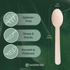 (100 Count) Disposable Wooden Spoons Set - Alternative to Plastic, Eco Friendly, Biodegradable, Compostable Cutlery Set - 100 Wood Spoons Disposable Set view 2