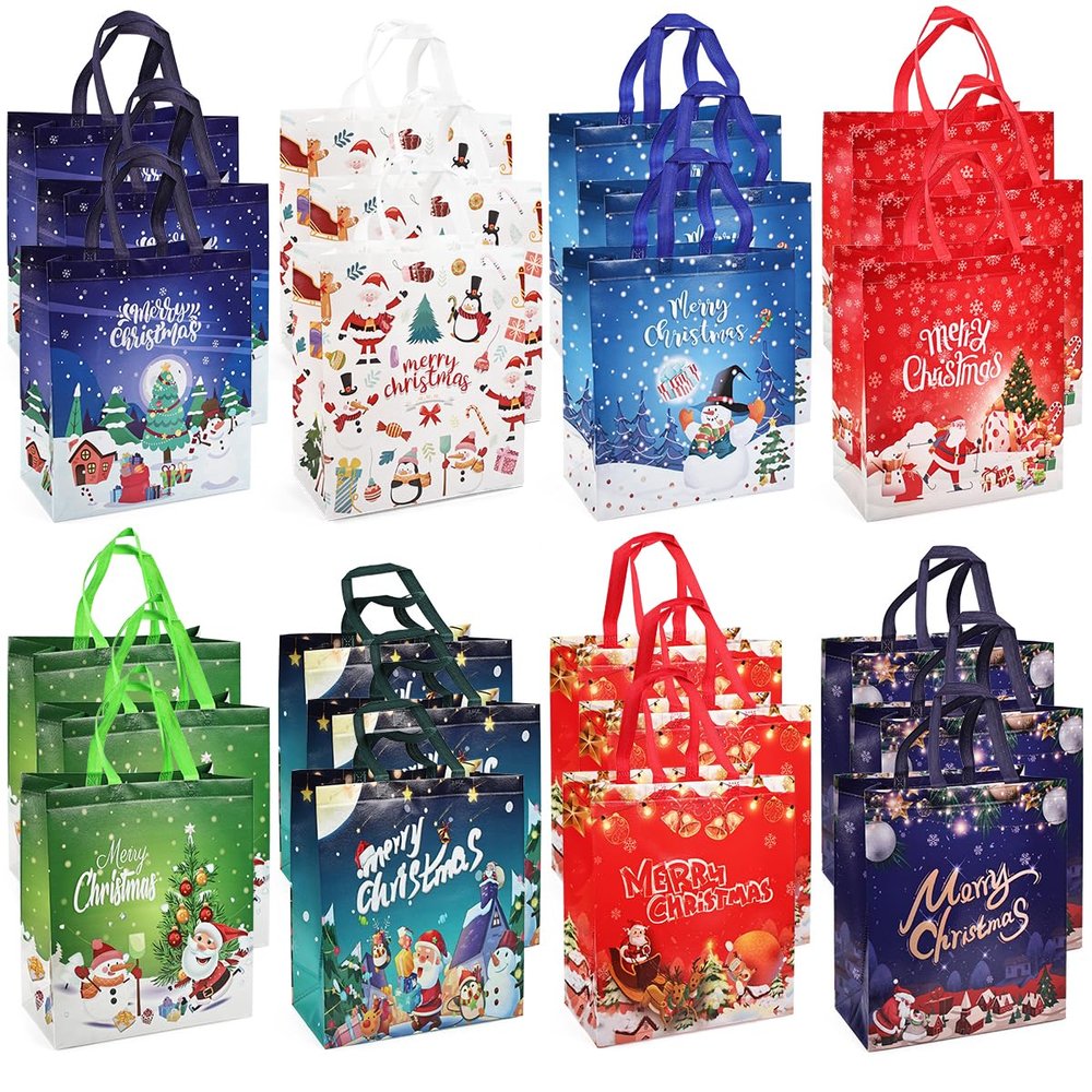 24 Large Multifunctional Non-Woven Gift Wrapping Bags - Christmas & Xmas Party Supplies, 15'13.8'5.9'