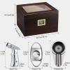 Cigar Humidors, Spanish Cedar Cigar Box, Glass Top humidors with Accessories Drawer, Handmade Digital Hygrometer Front Humidifier and, Hold 50-60 Cigars -Thanksgiving view 2