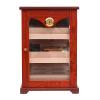Cigar Humidor with Front Hygrometer, Humidifier and Drawers-Tempered Glass Cigar Humidor Box - Spanish Cedar Humidor-Desktop Humidor That can Hold 100+ Cigars as Gift for Men view 1