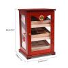 Cigar Humidor with Front Hygrometer, Humidifier and Drawers-Tempered Glass Cigar Humidor Box - Spanish Cedar Humidor-Desktop Humidor That can Hold 100+ Cigars as Gift for Men view 2