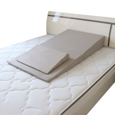 25.6"/31.5" Extra Wide Bed Wedge Pillow, Wedge Mattress Elevation, Folding Incline Cushions for Sleeping, Acid Reflux, Post Surgery, GERD, Snoring, Reduce Neck & Back Pain ( Color : Khaki , Size : 150