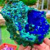 AtkitS Natural Azurite Malachite Geode Crystal Mineral Specimen Reiki Healing Stone Collectible (Size : 710-800g) view 2