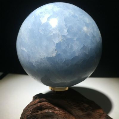 AtkitS Natural Semi-Precious Stone Blue Calcite Ball Celestite Crystal Sphere (Size : 300-400g)