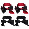 4Pcs Sleeping Mask Satin Plug 7 pin d6 Eye Mask Blindfold Silk Eye Cover Sleeping Eyeshade Blindfold Tie 150 cm (Black Red) view 1