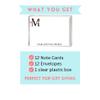 Cathy Wraps Pink Floral Single Initial Monogram Note Cards with Envelopes, Personalized Stationery Set for Women, Pack of 12 Flat Notecards view 4