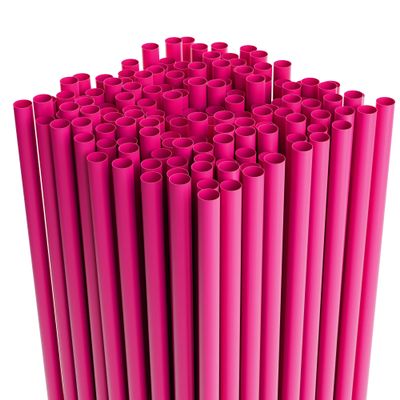 Disposable Plastic Drinking Straws - Straight - 7.75" Long (Pink, 500)