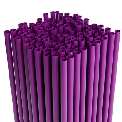 Disposable Plastic Drinking Straws - Straight - 7.75" Long (Purple, 500)