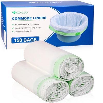 150 Pcs Bedside Commode Liners for Potty Chair Liners Disposable Adult, Commode Bags, Portable Toilet Liners Fits All Standard Adult Commode Chairs Toilet Bucket Potty Bedpan in Medical Care