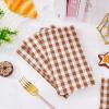 Whaline Terracotta Guest Napkins Buffalo Plaid Disposable Paper Pack 3 Ply Wedding Dinner Hand Napkin Towel for Wedding Birthday Bride Shower Party Supplies Table Decorations, 80Pcs view 4