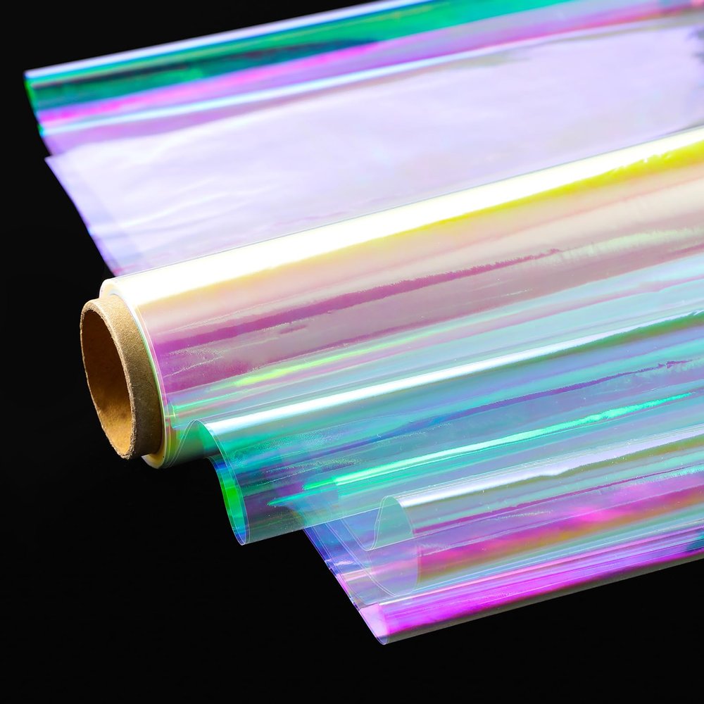 shareluck 32" Iridescent Cellophane Wrap for Gift Baskets- Rainbow Wrapping Paper - Rainbow Film Roll for bags, Flower Bouquet, DIY, (32 x 50Ft)
