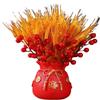 Chinese Bonsai Ornament Dried Stalks Bouquet Simulation Flowers Bouquet Chinese Potted Plant Ornament Flower Basket Ornament for New Year Party Home Decor - Red view 1