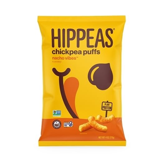 Hippeas Organic Nacho Vibes Chickpea Puffs, Vegan, 4 Ounces (Pack Of 12)
