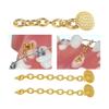 10 Pcs 24K Plated Gold Traction Chain Lingual Buttons Chain view 1