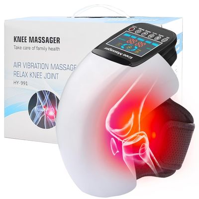 DEITY Knee Massager Smart with Heat, Vibration, 3D Massage, Red Light, 4-in-1, Cordless Portable Knee Massager with LED Large Screen, Gifts for Grandma & Grandpa