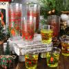 Funtery 60 Pcs Christmas Ugly Sweater Plastic Shot Glasses 1.7 oz Disposable Mini Christmas Shot Cups Bulk Xmas Tree Reindeer Gingerbread Snowman Drinking Cups for Holiday Party Supplies Decoration view 3