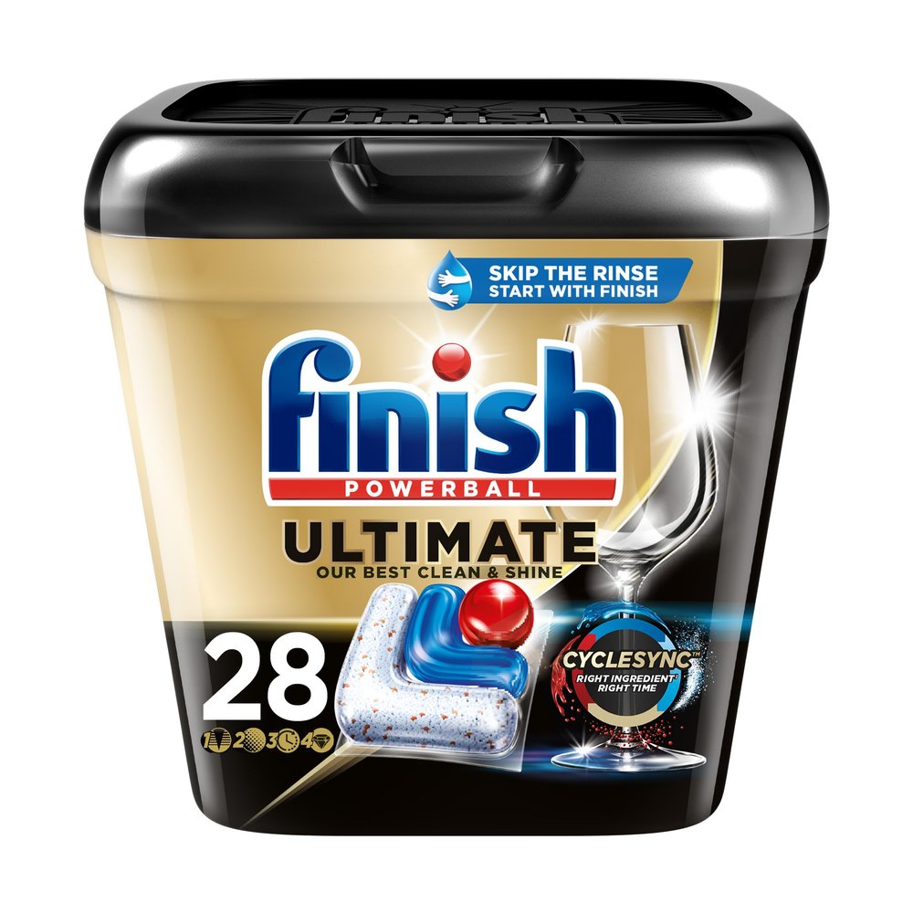 Finish Ultimate Dishwasher Detergent- 28 Count - With CycleSync Technology - Dishwashing Tablets - Dish Tabs