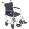 19 Transport Wheelchairs for Adults, Foldable and Lightweight - Silver Steel Frame Wheel Chair with Nylon Seats, Padded Armrests, and Swing Away Footrests view 1