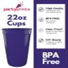 PartyPrints 10 Pack 22 oz Purple Reusable Blank Plastic Cups, Colored Plastic Drinking Cups Food-Grade Stackable Water Cups for Party, Weddings, Events or DIY Projects view 2