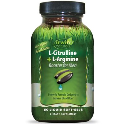 Irwin Naturals L-Citrulline + L-Arginine  60 Liquid Soft-Gels  Nitric Oxide & Circulation Support