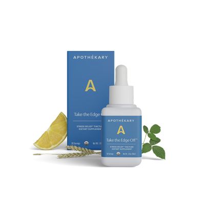 Apothkary Take The Edge Off, Helps Ease Stress & Tension, Alcohol-Free White Wine-Inspired Herbal Liquid Drops, Made with Passionflower Flower, Skullcap & Oatstraw Leaf, 1 Fl oz, 30 Servings