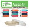 32 oz Disposable Compostable Fiber Oval Burrito Bowls with Dome Lids Heavy-Duty, Eco-Friendly Natural Bagasse Unbleached, Heat Resistant, Biodegradable Paper Salad Bowls Alternative to Plastic (250) view 2