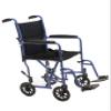 19 Aluminum Transport Wheelchairs for Adults, Foldable and Lightweight - Blue Transfer Wheel Chair for Seniors - Nylon Seat, Padded Armrests, and Swing Away Footrests view 1