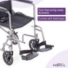 19 Aluminum Transport Wheelchairs for Adults, Foldable and Lightweight - Blue Transfer Wheel Chair for Seniors - Nylon Seat, Padded Armrests, and Swing Away Footrests view 3