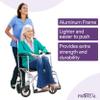 19 Aluminum Transport Wheelchairs for Adults, Foldable and Lightweight - Blue Transfer Wheel Chair for Seniors - Nylon Seat, Padded Armrests, and Swing Away Footrests view 4
