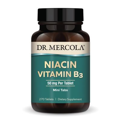 Dr. Mercola Niacin Vitamin B3, 90 Servings (270 Tablets), Dietary Supplement, Mini Tabs, Essential B Vitamin, Non-GMO