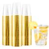 Ciaell 120PCS Gold Plastic Cups - 12Oz Heavy Duty Plastic Cup - Disposable Gold Rimmed Cups - Premium Gold Rim Cup Perfect for Wedding & Party view 1