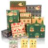 6 Sheets Christmas Wrapping Paper Set - Red & Green Kraft Wrapping Paper for Girls, Boys, Women & Men - 6 Vintage Xmas Designs, 20x30 Inches view 1