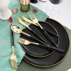 150pcs Black Plastic Plates, Black and Gold Plastic Plates,Gold Plastic Silverware with 200pcs Gold Plastic Cups,12oz Party Cups,Clear Plastic Cups Tumblers view 4