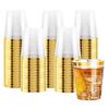 Ciaell 120PCS Gold Plastic Cups - 10Oz Heavy Duty Clear Plastic Cups with Gold Rim - Gold Rim Disposable Cups for Wedding, Birthday view 1