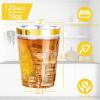 Ciaell 120PCS Gold Plastic Cups - 10Oz Heavy Duty Clear Plastic Cups with Gold Rim - Gold Rim Disposable Cups for Wedding, Birthday view 2