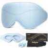 BeHoomi Sleep Mask, Premium Eye Mask for Sleeping, Total Blackout, Superior Soft Comfort, Upgraded 3D Ergonomic Designed Sleeping Mask for Home, Office, Travel, Meditation, Sky Blue view 1