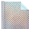 WRAPAHOLIC Reversible Wrapping Paper - Mini Roll - 17 Inch x 33 Feet - Scal with Colorful Foil and Solid Light Mint Design for Birthday, Baby Shower, Party, Holiday view 3