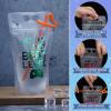 24 Pcs Video Game Party Favors Cups Video Gaming Themed Plastic Drink Pouches with Straws Clear Zipper Bags Reusable Pouches for Birthday Decor Party Favors Gift Prizes (Black,Green) view 3
