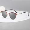 WInara Women red Photochromic Reading Glasses, Round Progressive Multifocus Eyewear, Polarized Presbyopia Sunglasses (Color : Red, Size : +2.00) view 3