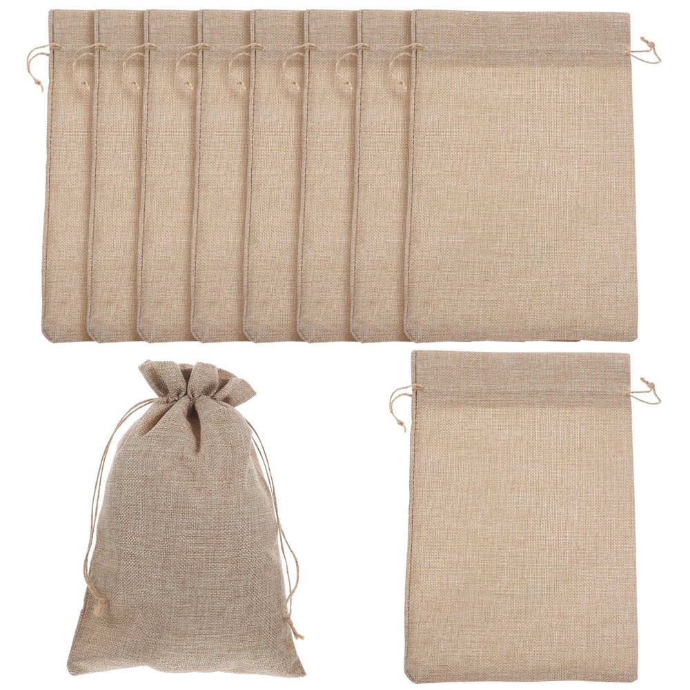 10pcs Burlap Bags Drawstring Bags Bags with Drawstring Portable Bags Burlap Bags Burlap Sacks Large Drawstring Bags Large Bags Cotton Linen Miss Bulk Party Bag