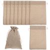 10pcs Burlap Bags Drawstring Bags Bags with Drawstring Portable Bags Burlap Bags Burlap Sacks Large Drawstring Bags Large Bags Cotton Linen Miss Bulk Party Bag view 1