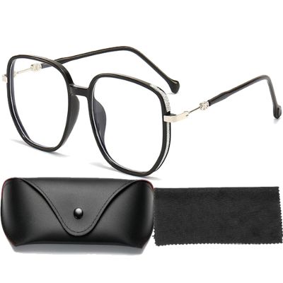 Aultink Women'S Portable Fashion Anti-Blue Light Reading Glasses Ultra Light Reader Large Fram Multifocal Glasses (+200,Black)