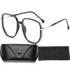 Aultink Women'S Portable Fashion Anti-Blue Light Reading Glasses Ultra Light Reader Large Fram Multifocal Glasses (+200,Black) view 1
