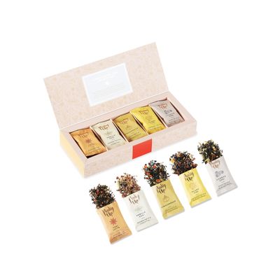 Pinky Up Chai Tea Gift Sampler, Variety Tea Packets of Flavored Tea, Loose Leaf Tea Sampler, Caffeinated Tea and Non-Caffeinated Tea Individual Packets